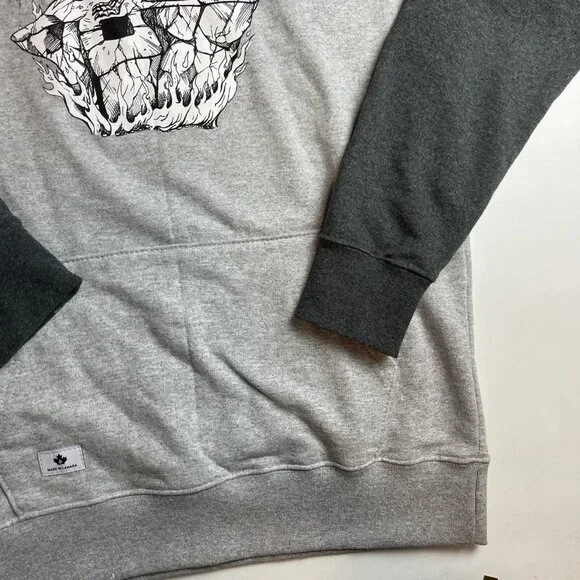 Y2K RDS Red Dragon Mens M Hoodie Skateboard Graphic Dragon Grey CANADA MADE - Picture 5 of 14